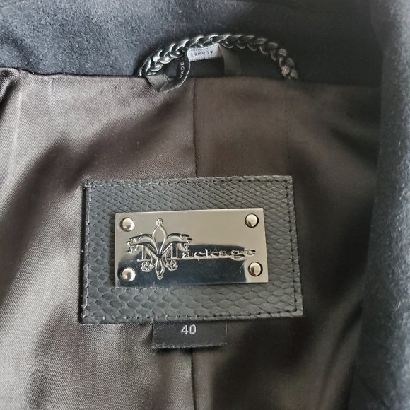 Mens Mackage Wool and Leather Coat - Picture 4 of 4